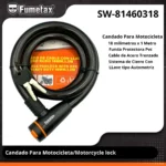 CANDADO PARA MOTOCICLETA FUMETAX CABLE ACERADO 18MM SW-81460318