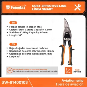 TIJERA DE AVIACION DERECHA ACERO AL CARBON 10" FUMETAX SW-81400103