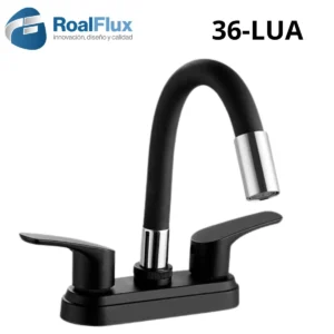MEZCLADORA PARA LAVABO NEGRA 4" 36-LUA ROALFLUX