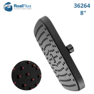 REGADERA CUADRADA 8" NEGRA PUSH 36264 ROALFLUX